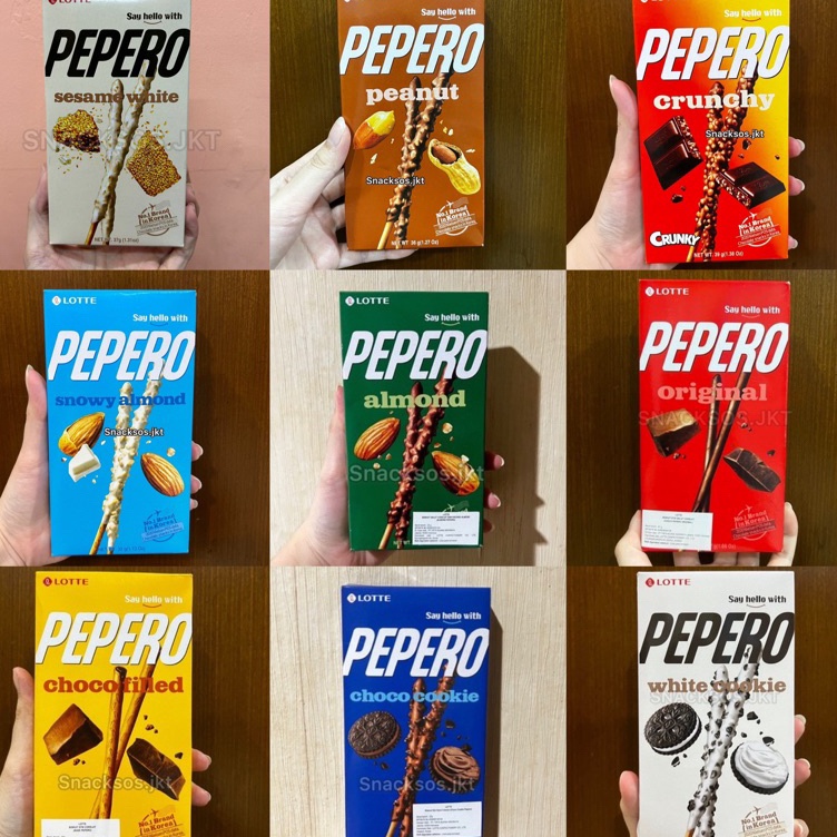 

Dijual Murah Lotte Pepero White Cookie / White Sesame / Choco Cookie / Nude / Choco Original / Chocolate Almond / Lotte Pepero Crunchy Crunky / Lotte Pepero Peanut / Pepero Snowy Almond Terkini