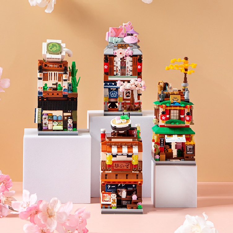 Best Terlaris Block City - LOZ Building Block ( JAPAN RAMEN KIMONO MATCHA ONSEN ) Street Mini Figure