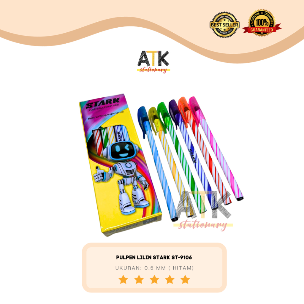 

Pulpen Lilin Stark, Bolpen Ulir Stark ST-9106 Pen Murah 1 Lusin 12 Pcs atk