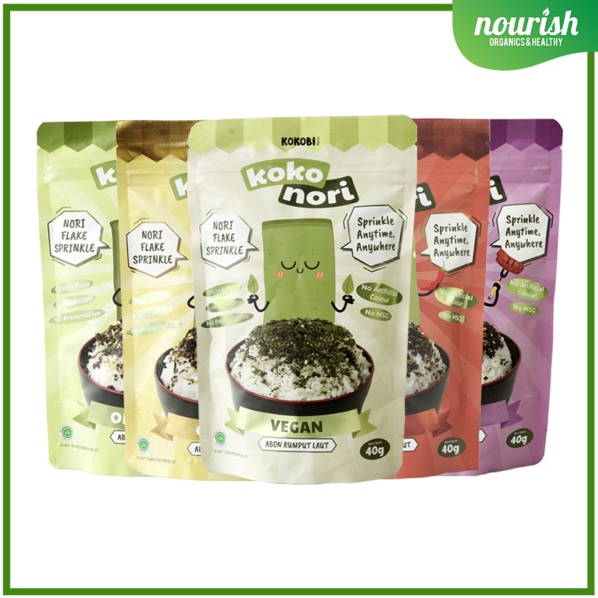 

[KODE CH7EN] KOKOBI Koko Nori Abon Rumput Laut Tabur No MSG, Tanpa Pengawet 40gr