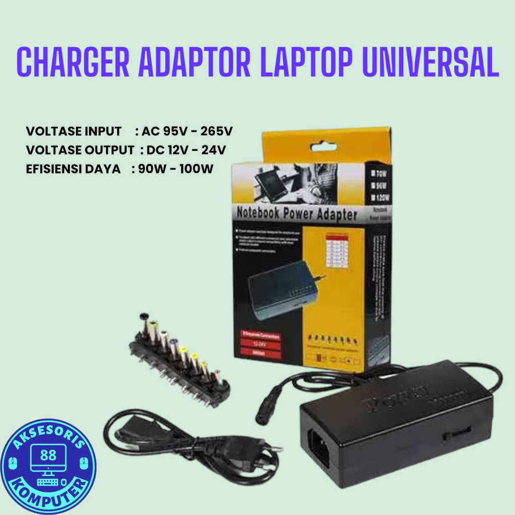 CHARGER ADAPTOR UNIVERSAL 96W CHARGER LAPTOP PRINTER NOTSCANNER CCTV LED 12-24V 96W