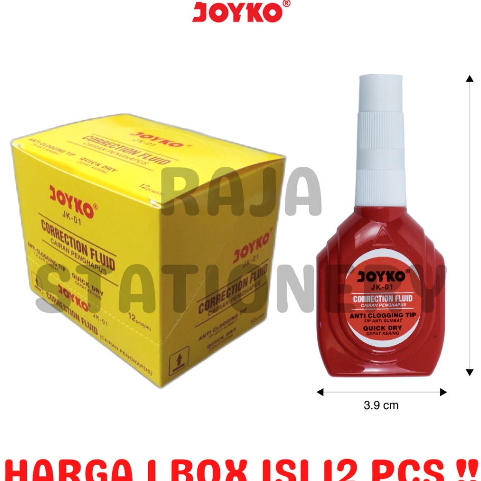 

[KODE PRODUK ETIKU6995] JOYKO CORRECTION FL JK-01TIPEX CAIR JOYKO JK01 TIPX TIP-EX 1 BOX LUSIN MURAH [12PCS]