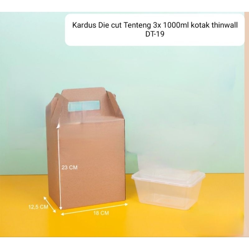 

5pcs Kardus Die Cut Tenteng Gable box isi 3 x1000ml kotak thinwall