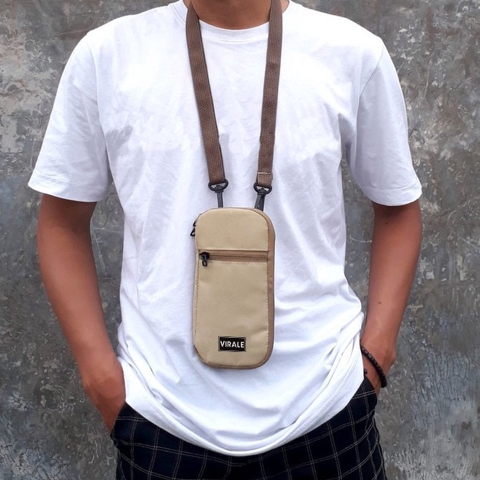 Terkini❋➫ TAS HANGING WALLET PRIA - TAS KALUNG PRIA - TAS GANTUNG LEHER - TAS HP/KARTU PRIA - BETHA 