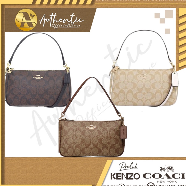 Bestseller 36674 ori coach Top Handle Pouch Signature tas bahu wanita tas tangan