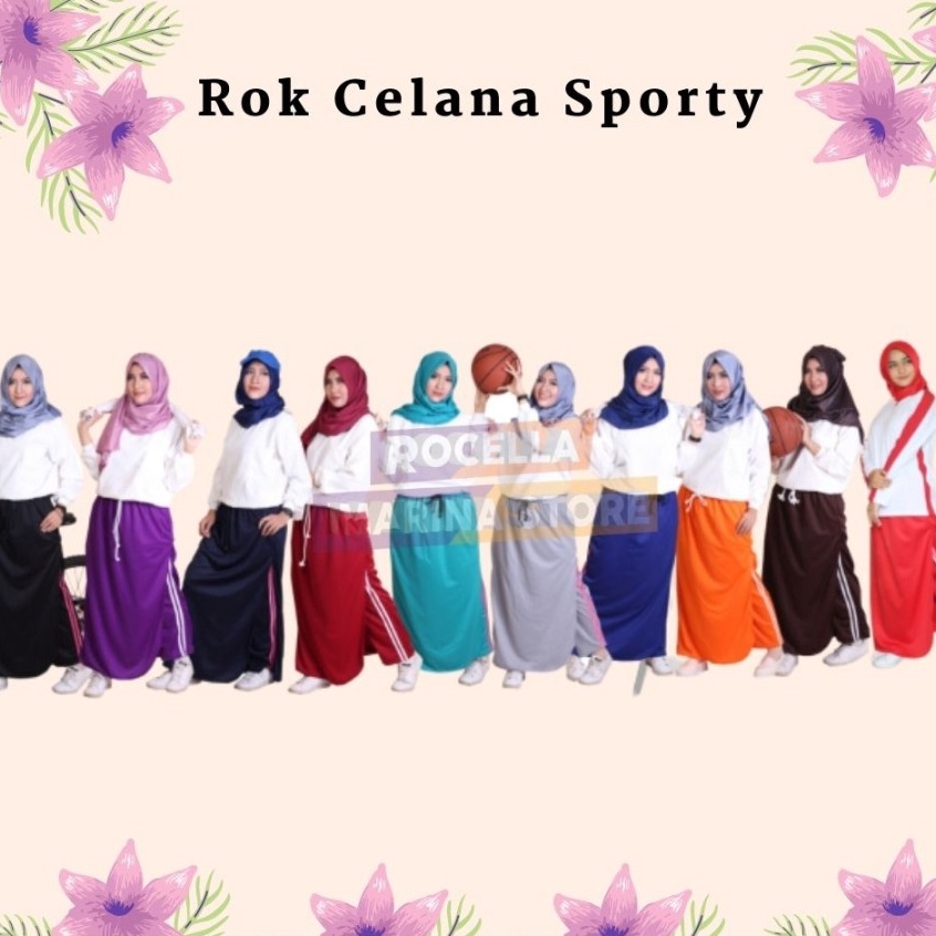 Ready ROCELLA ROK CELANA SPORTY, CELANA PANJANG, CELANA POLOS, ROK PANJANG,ROK CELANA OLAHRAGA MUSLI