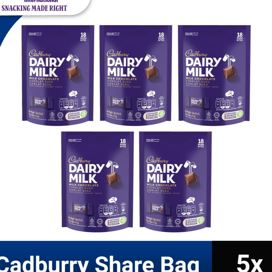 

Murah Cadbury Dairy Milk Cokelat Sharebag Isi 18 x 5 Bayar Di Tempat