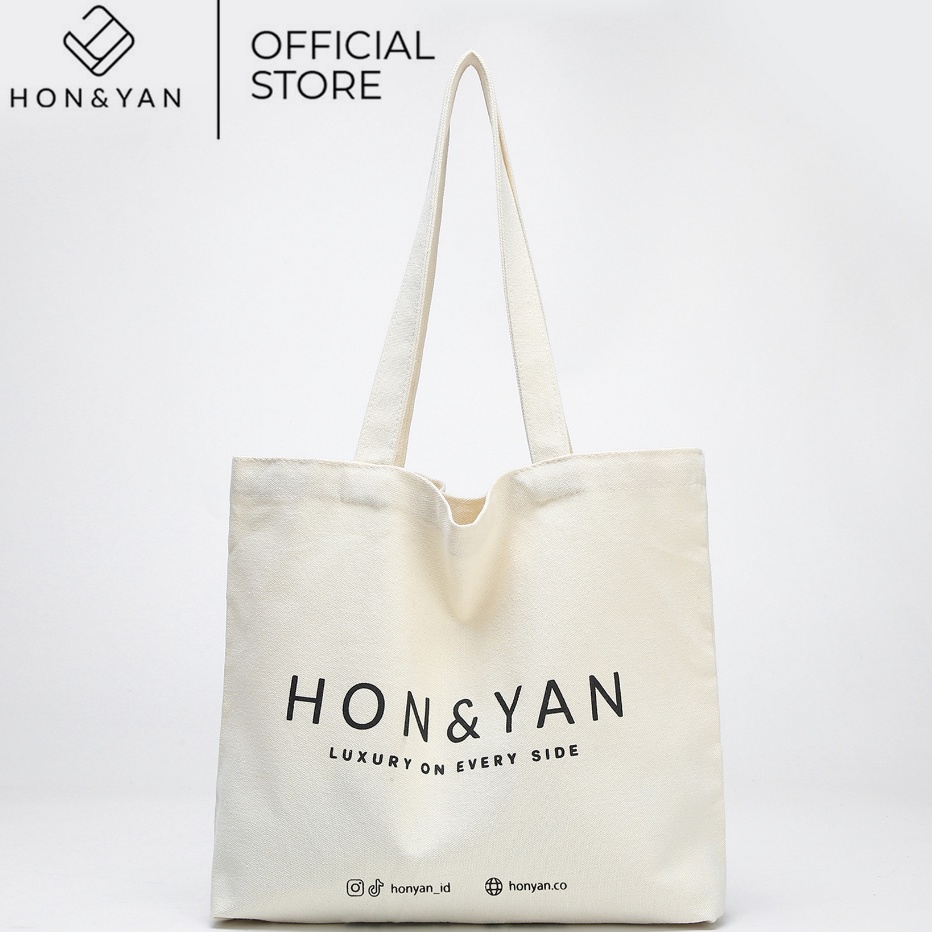 Kirim Sekarang HONYAN Tas ToteBag Branded Ori Tas Wanita Canvas Import Tote bag Kampus Tas Sekolah T