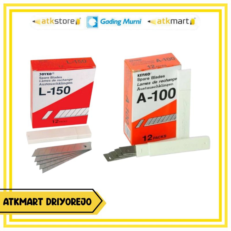 

ISI ULANG CUTTER KENKO KECIL A-100 BESAR L-150 REFILL MANUAL MATA PISAU PER TUBE