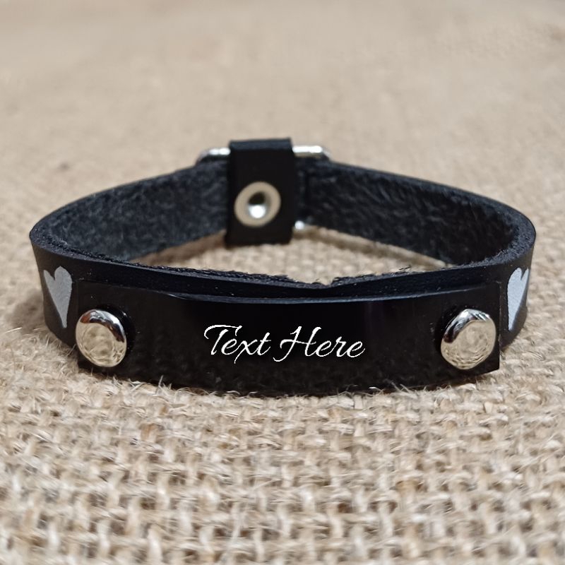 Gelang Nama Bahan Kulit FREE UKIR NAMA