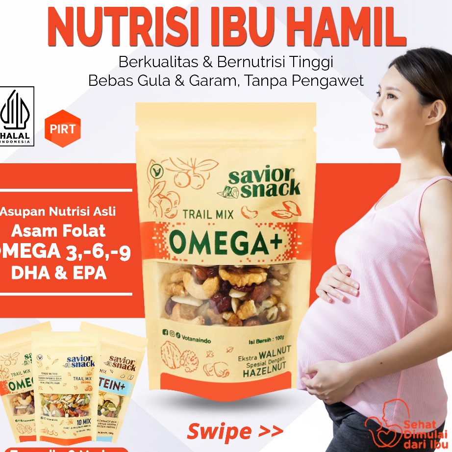 

[KODE PRODUK LII8N5043] Cemilan Ibu Hamil Trimester 1,2 & 3 Makanan Sehat Bumil - Savior Snack Omega+ Extra WALNUT Spesial dengan HAZELNUT