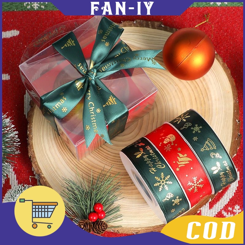 2.5x230cm Pita Hampers Natal Pita Merry Christmas Pita Dekorasi Kue Ulang Tahun Pita Christmas Satin