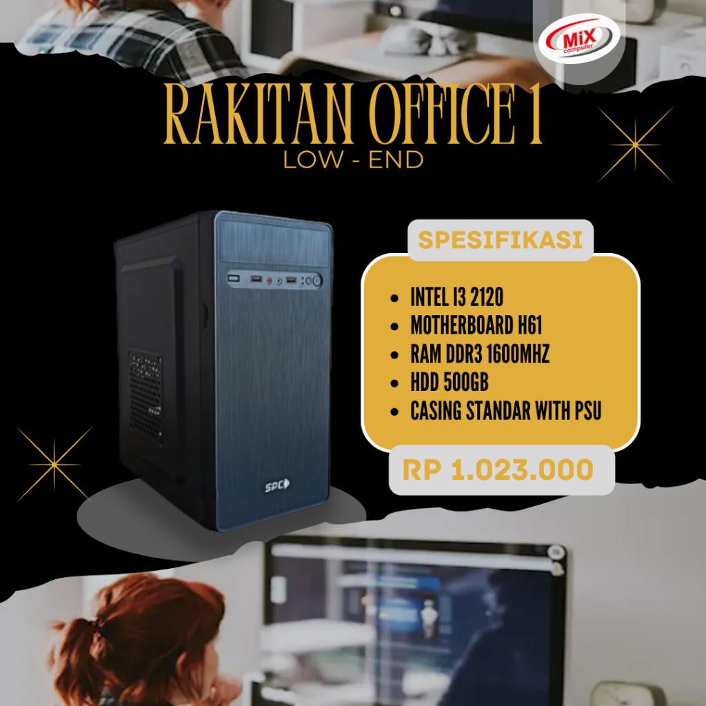 Paket PC Komputer Rakitan Office 1 set Lengkap - Core i3-2120 Harddisk 500GB DDR3