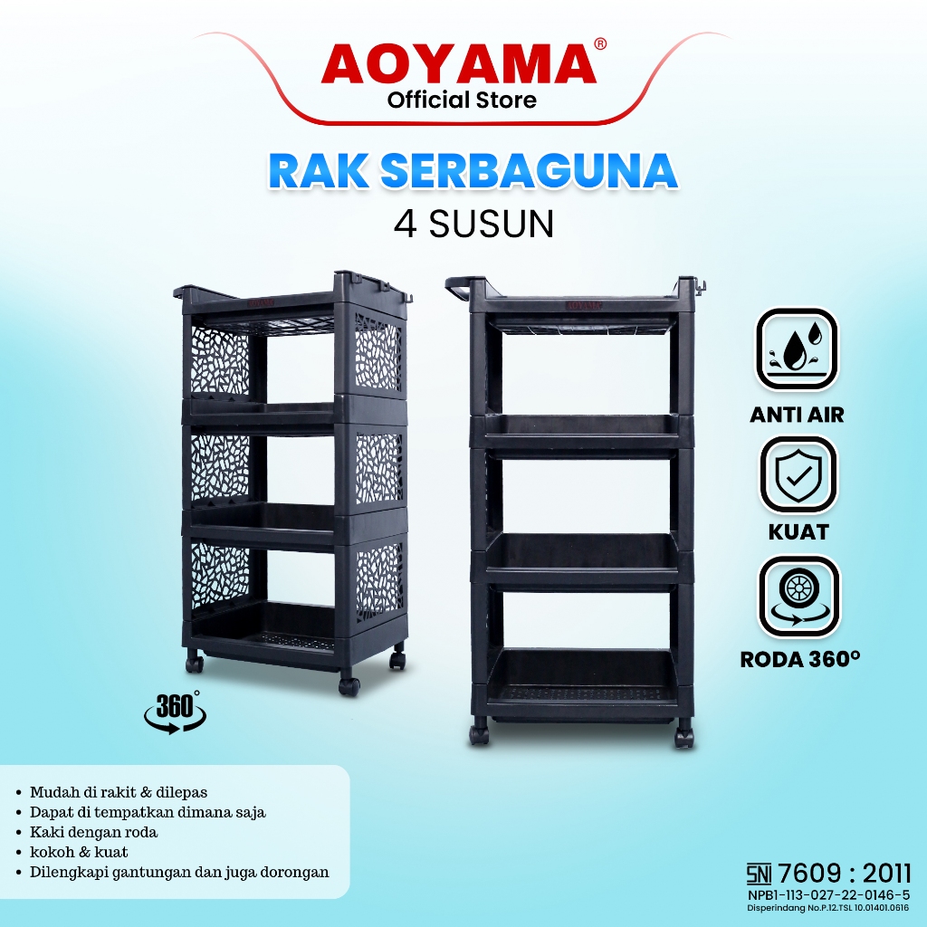 Nadirassstore - RAK SUSUN 4 TINGKAT AOYAMA Rak Toilet Rak dapur sebaguna Rak yoyo / RAK sepatu /