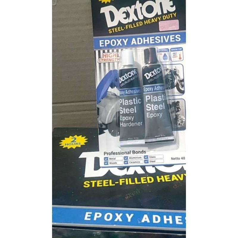 LEM BESI DEXTONE 2 JAM 2JAM 2 HOURS PLASTIC PLASTIK STEEL/Lem Besi