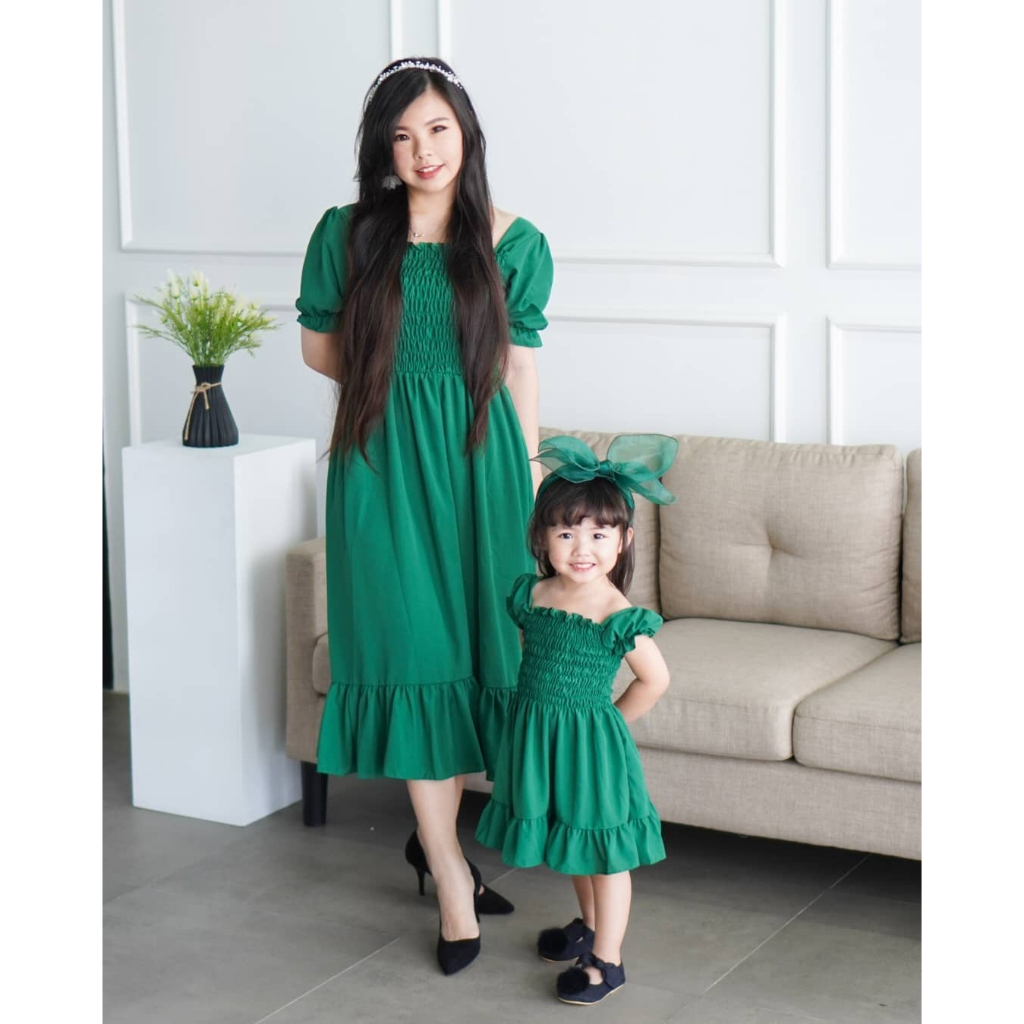 [HARGA DIGABUNG] - 2 IN 1 HANA DRESS SABRINA COUPLE IBU DAN ANAK - DRESS PASANGAN IBU DAN ANAK PEREM