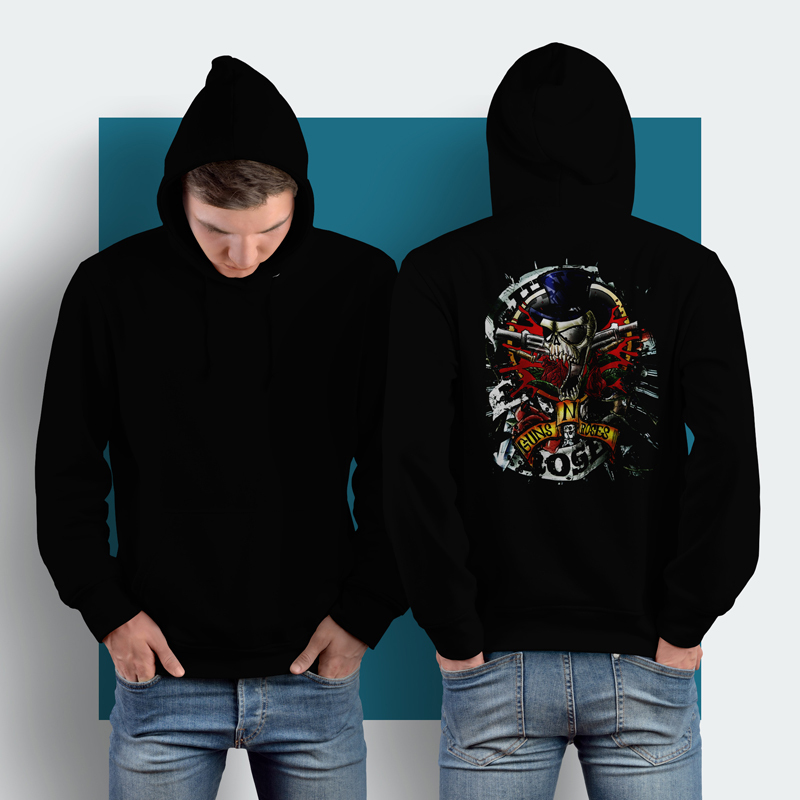 Jaket Hoodie Guns N Roses Hoodie Jumper Pullover & Zipper (Ritsleting) Bahan Cotton Fleece | GNR BAN