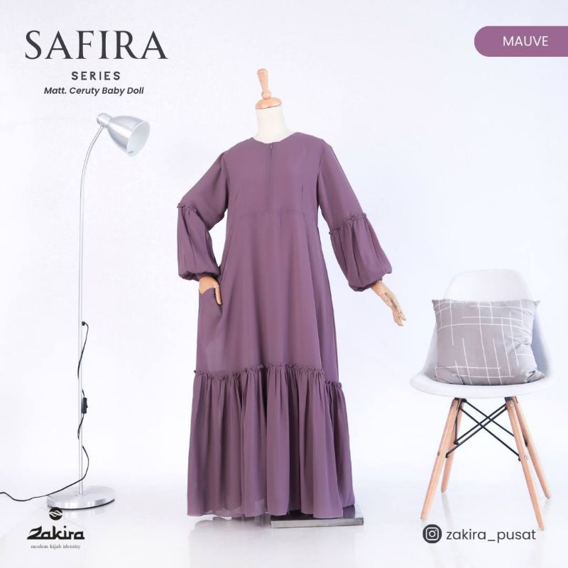 zakira gamis safira gamis premium bahan ceruti baby doll