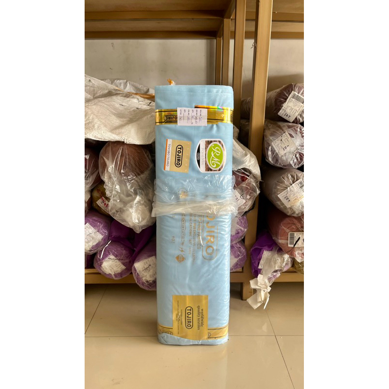 KAIN TOYOBO TOJIRO 1 ROLL WARNA SKY BLUE/BIRU LANGIT, Lebar 150, Panjang 40 yard. KAIN TEXTILE GROSI