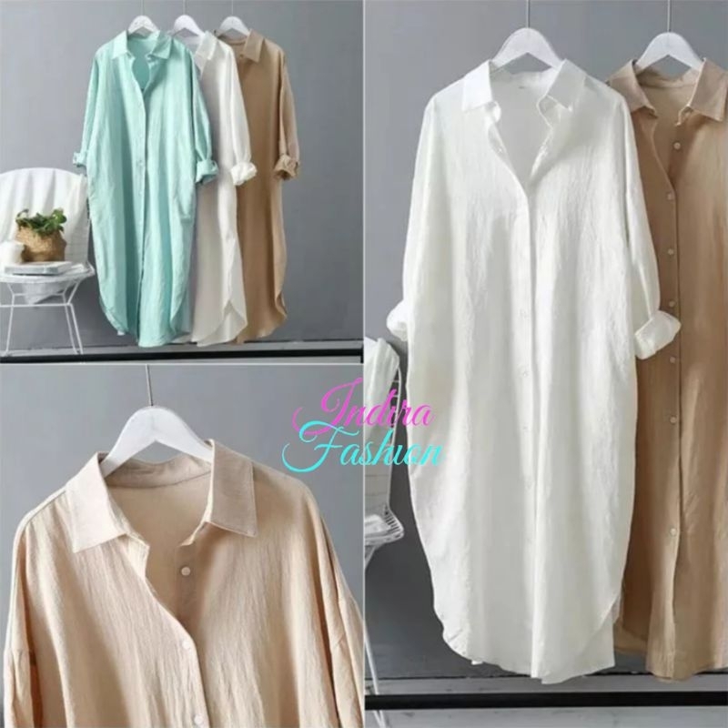 Aisha Kemeja Long Tunik Crinkle Airflow