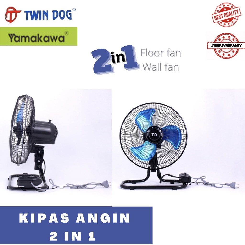 TD Kipas Angin Besi 10 inch 2in1 (Meja/Dinding)