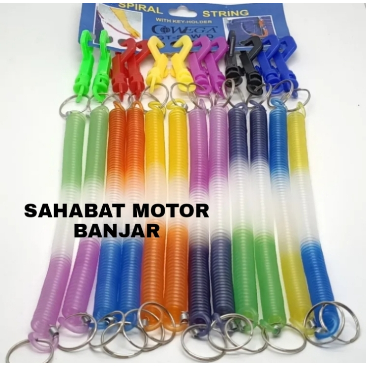 1 PCS GANTUNGAN SPIRAL/GANTUNGAN KUNCI MOTOR ANTI HILANG TALI PER ELASTIS