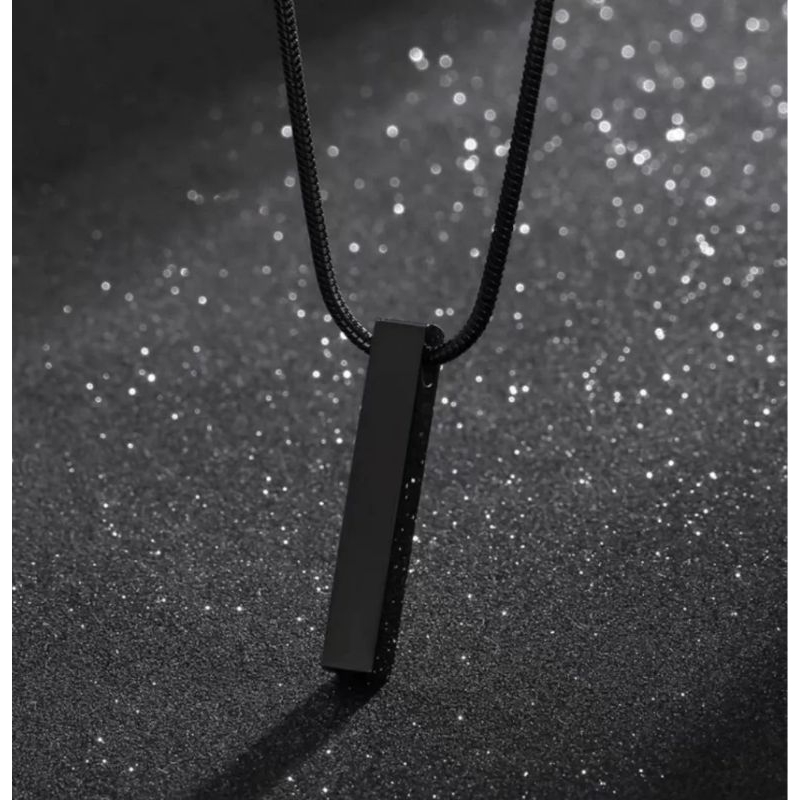 KALUNG TITANIUM PRIA WANITA ASLI KALUNG TITANIUM HITAM LIONTIN HITAM