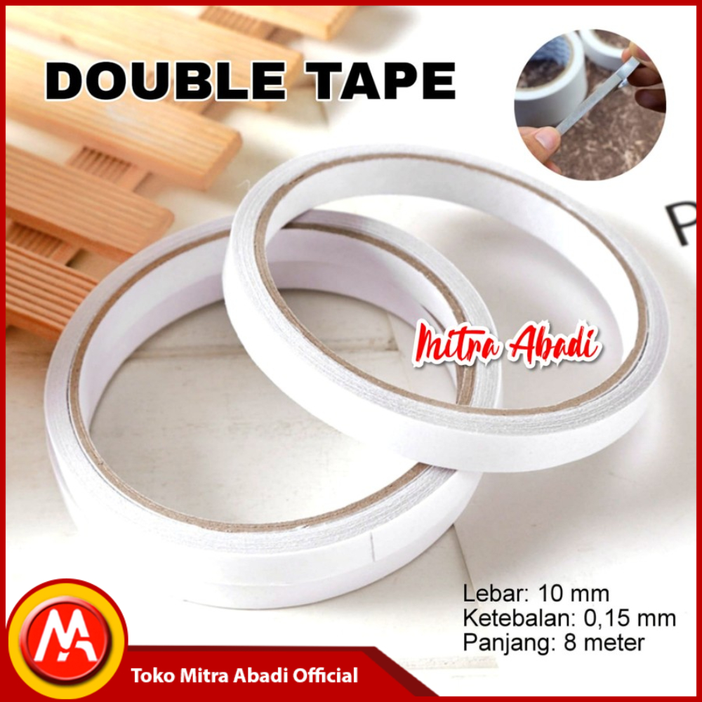 

Double Tape Ukuran 10 mm / Perekat Dua Sisi Transparan