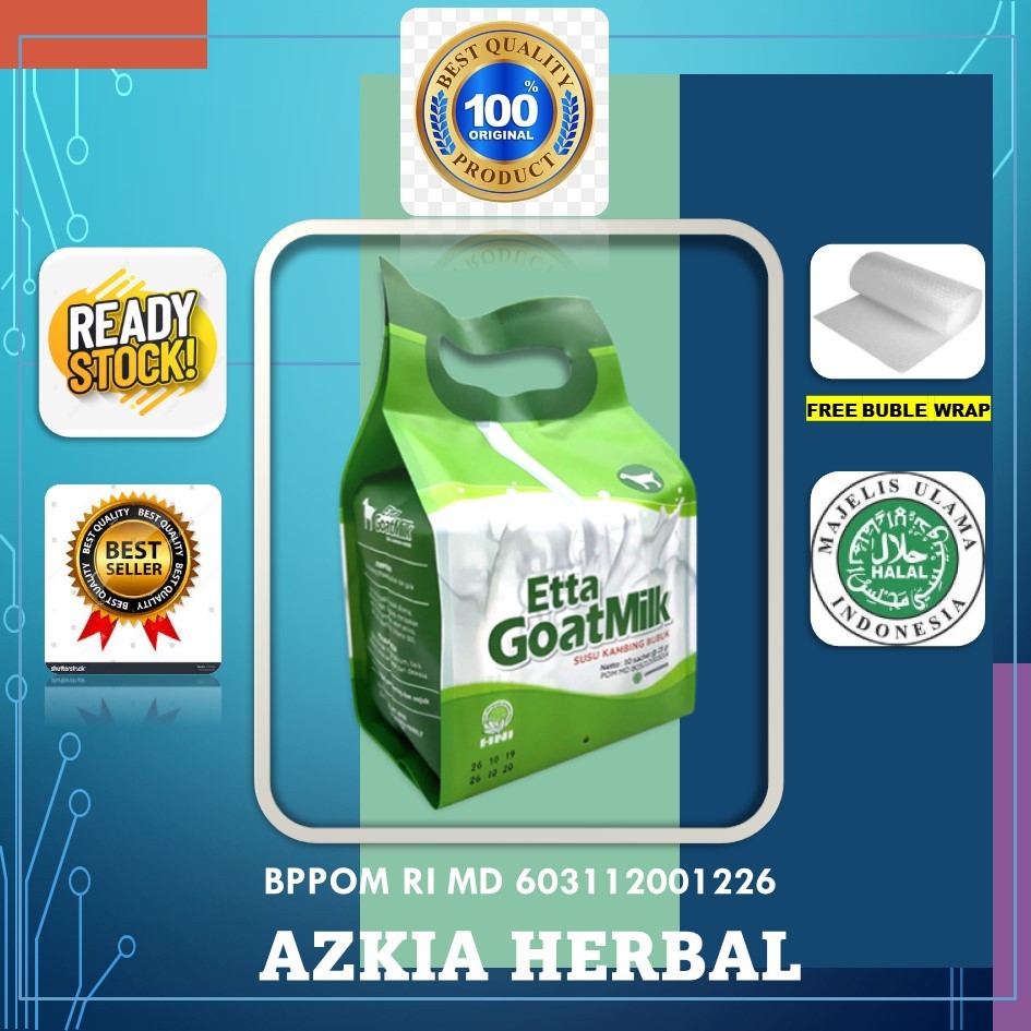 

Susu Etta Goat Milk Premium Tinggi protein dan tinggi kalsium, baik dikonsumsi semua usia, anak dan dewasa