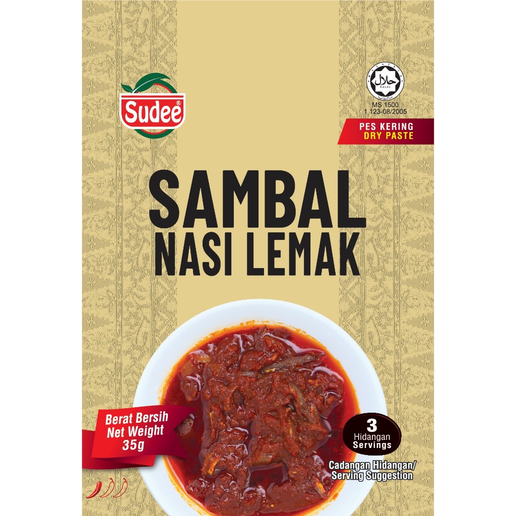 

Sudee sambal nasik lemak bumbu nasi instan bumbu serbaguna untuk membuat sambal nasi lemak sudee bumbu premium halal mudah di gunakan untuk memasak