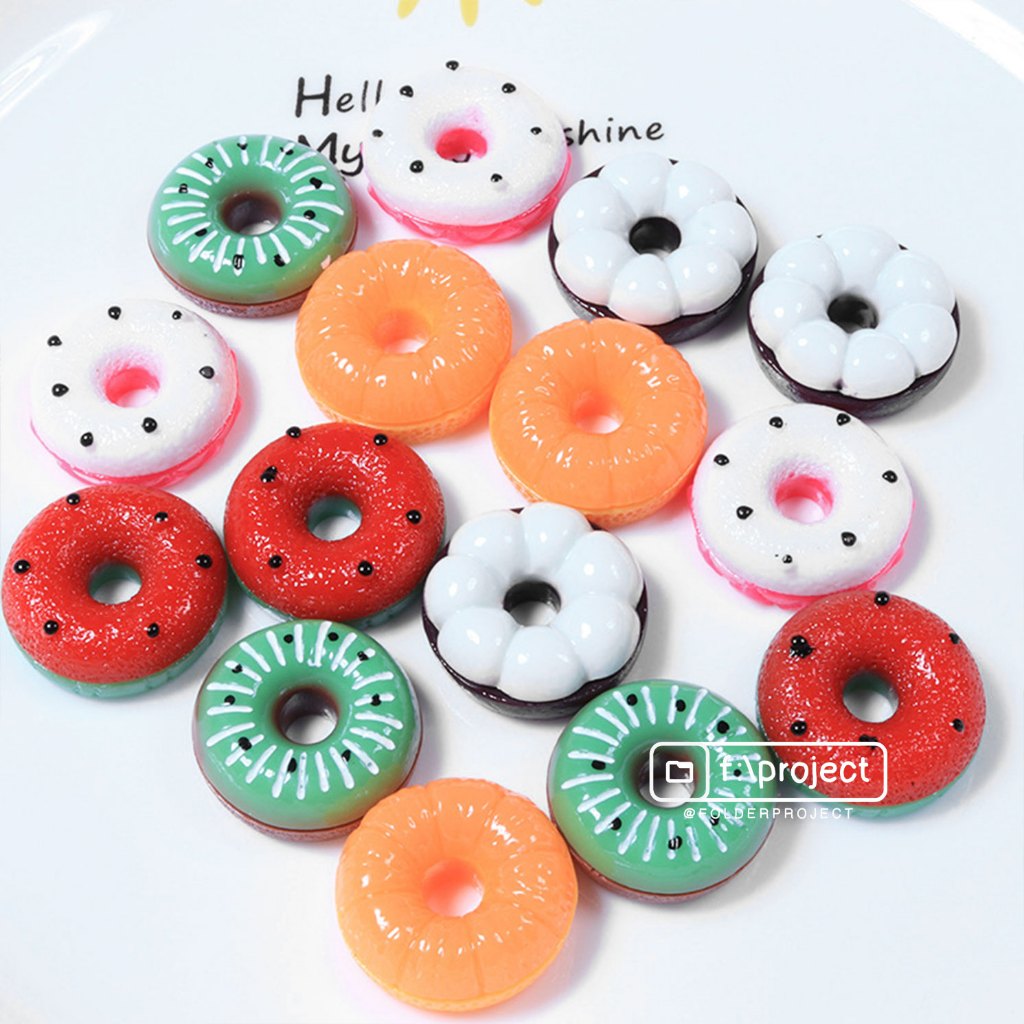 (READY) DIY FRUITY DONUT MINIATURE 1:12 | flatback resin clay dekorasi dekor miniatur makanan hiasan