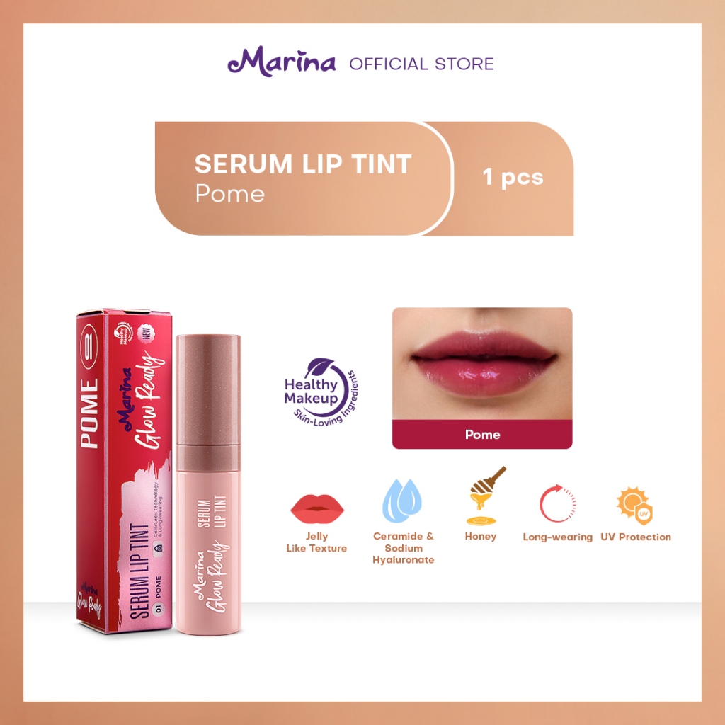 Marina Glow Ready Serum Lip Tint 2,8 ml - Exp Date : 04.2026