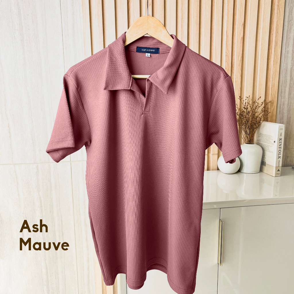 Cupachino Polo Shirt Slim Fit Warna Ash Mauve