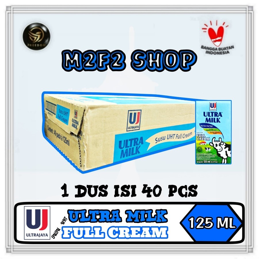 

Susu Ultra Milk Rasa Full Cream Kotak UHT | Plain - 125 ml (Kemasan Karton)