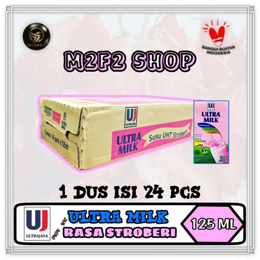 

Susu Ultra Milk Mini Kotak UHT Rasa Strawberry | Stroberi - 125 ml (Kemasan Karton)