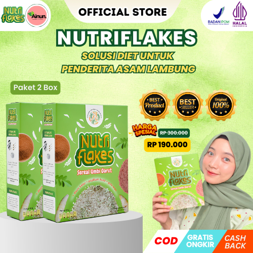 

NUTRIFLAKES ORIGINAL- NUTRIFLEX SEREAL UMBI GARUT ASAM LAMBUNG OFFICIAL STORE 2 BOX