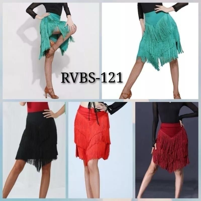 Rok Rumbai V Belah Samping Rok Line Dance Belly Dance Salsa Latin Kostum Model Terbaru Terlaris RVBS