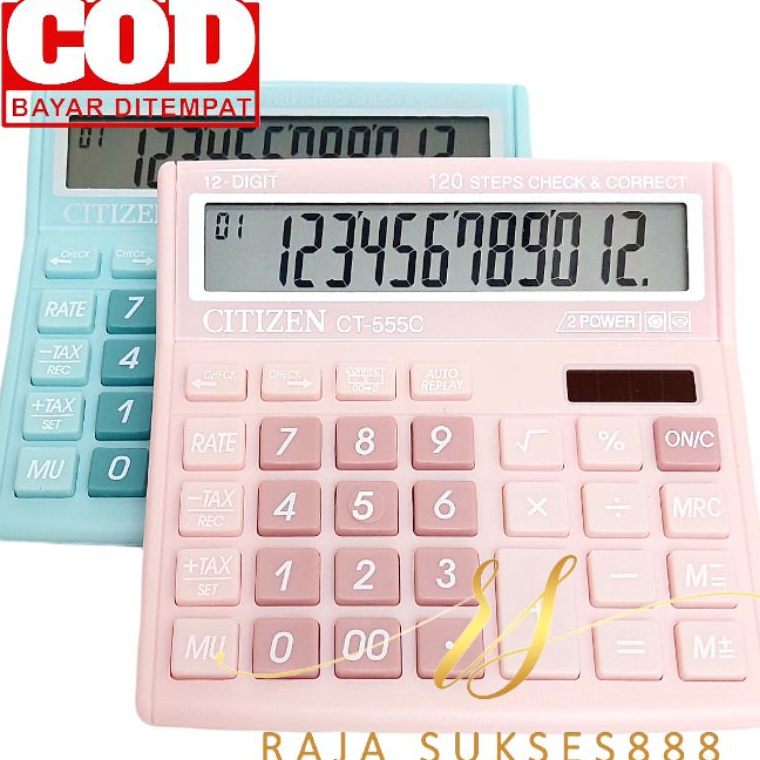 

[♧H70➤] Calculator Citizen CT 555 Warna Pastel Kalkulator CITIZEN 555N 555 N 12 DIGIT CHECK ULANG CHECK CORRECT Top Discount