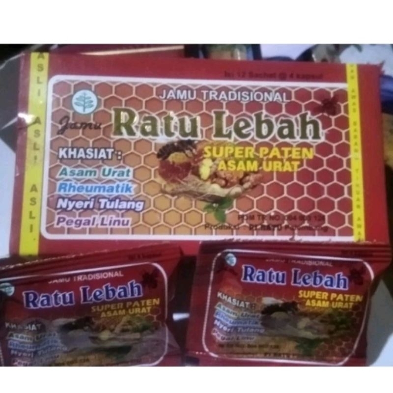 JAMU ASAM URAT PLUS SAKIT GIGI RATU LEBAH SUPER PATEN ISI 12X4KAPSUL