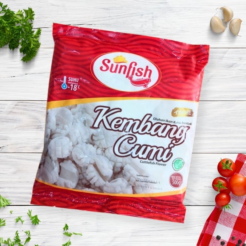 

Sunfish kembang Cumi Frozen 500gr Ikan olahan Ready To Cook