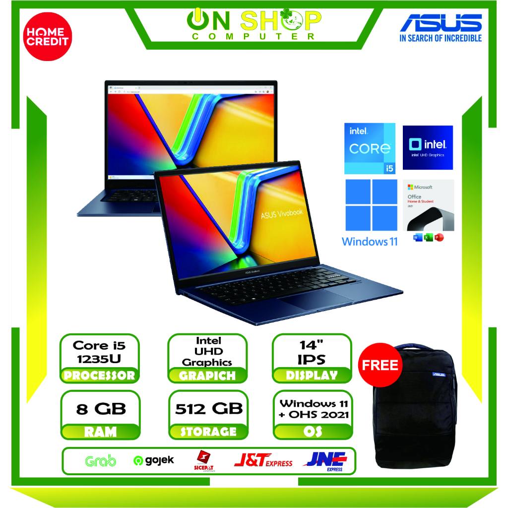ASUS Vivobook 14 A1404ZA Intel Core i5 1235U RAM 8GB SSD 512GB Windows 11 OHS Quite Blue