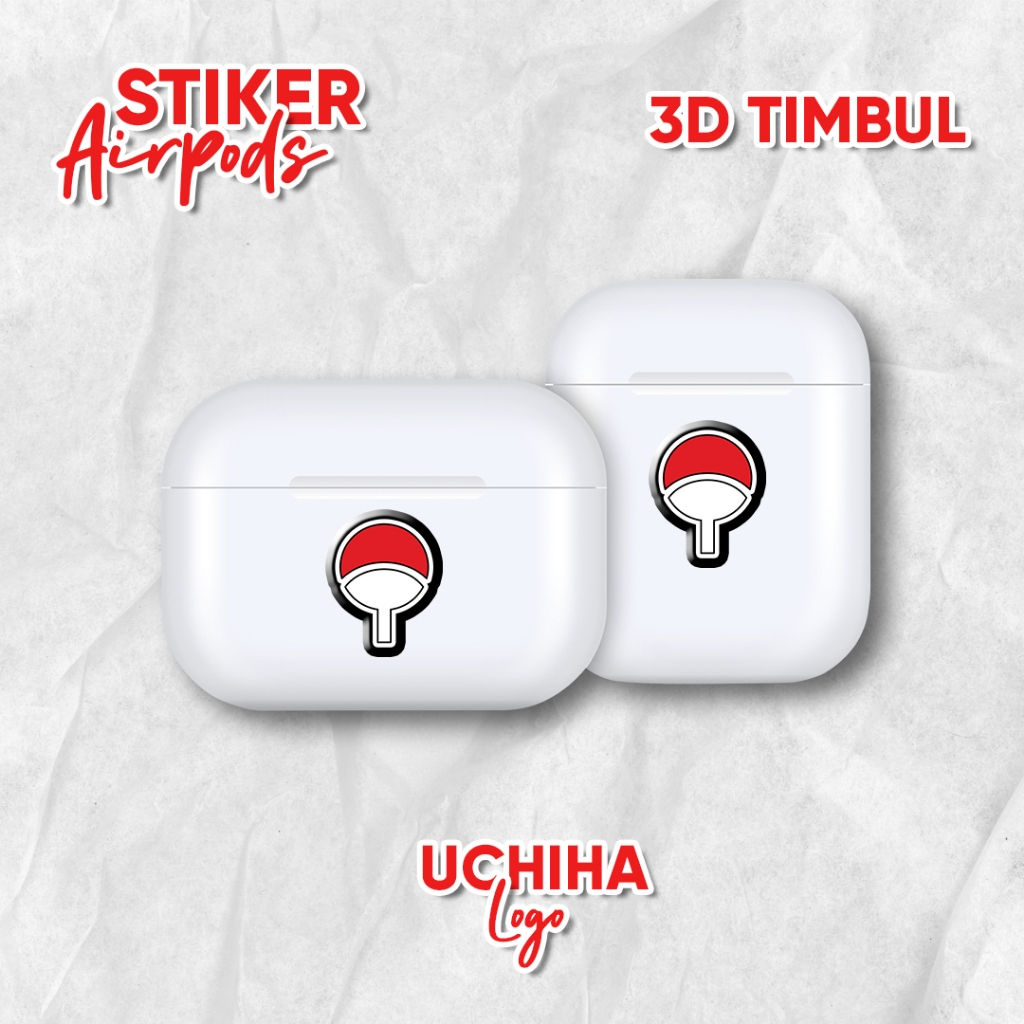 

Stiker Airpods Emblem 3D Timbul Uchiha Logo / Stiker Anime Resin