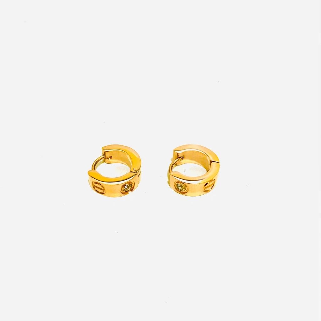 Anting Titanium Wanita Lapis Emas anti karat