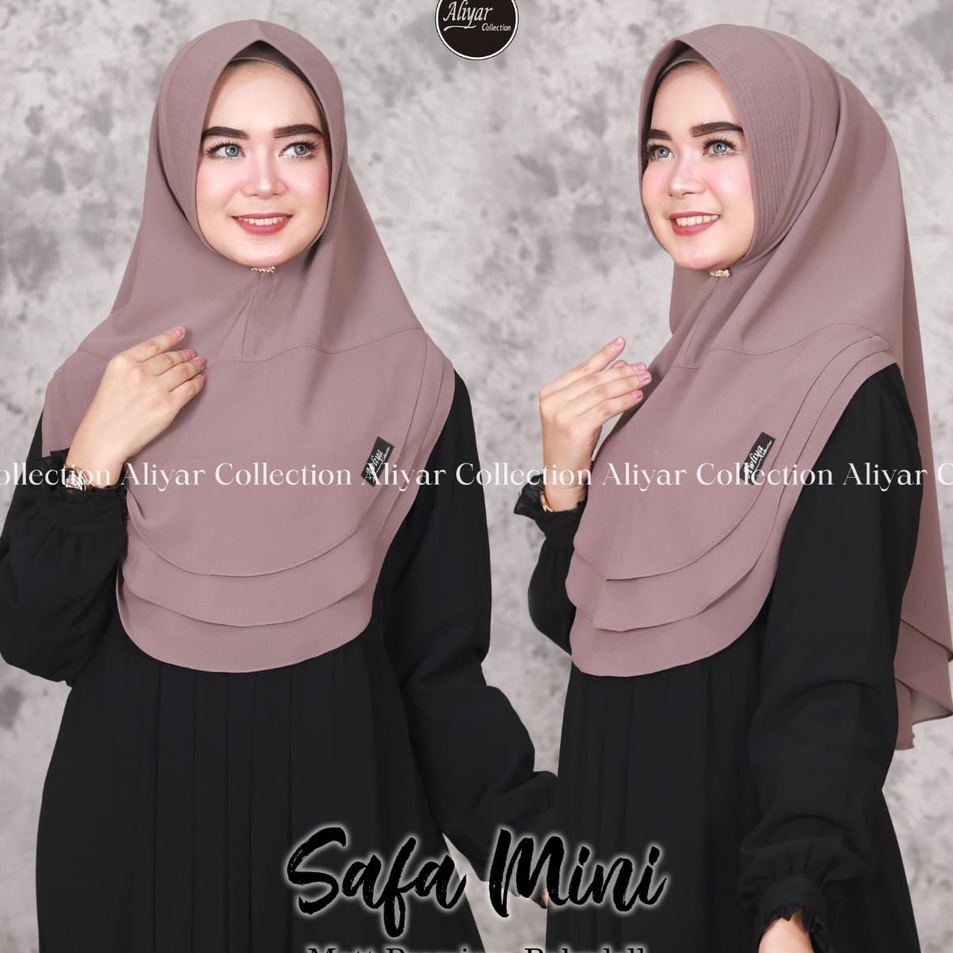 Ready Khimar safa mini/original Aliyar by Awliya/kerudung instan/hijab mini/hijab polos/ceruty babyd