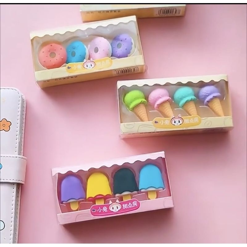 

Penghapus Set Cute Model Ice cream Lollipop 1 set isi 4