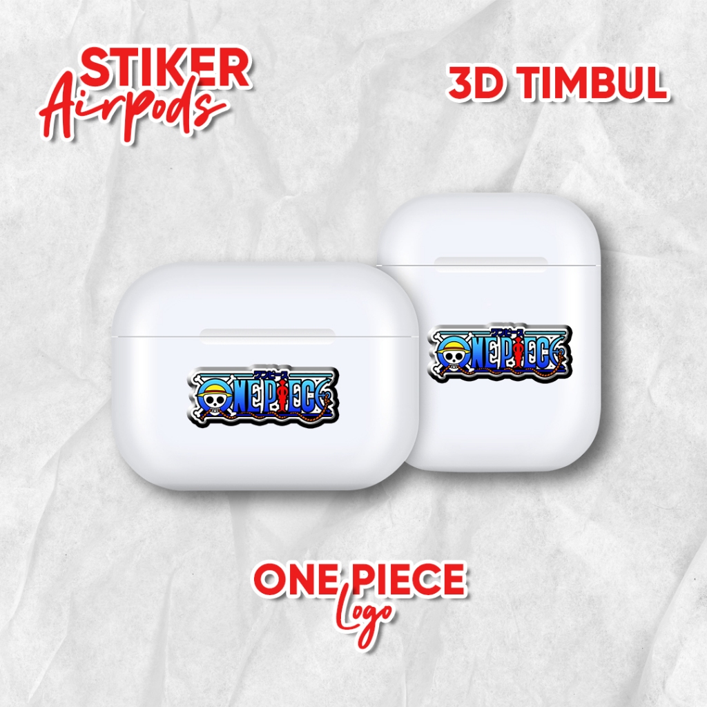 

Stiker Airpods Emblem 3D Timbul One Piece Logo / Stiker Anime Resin