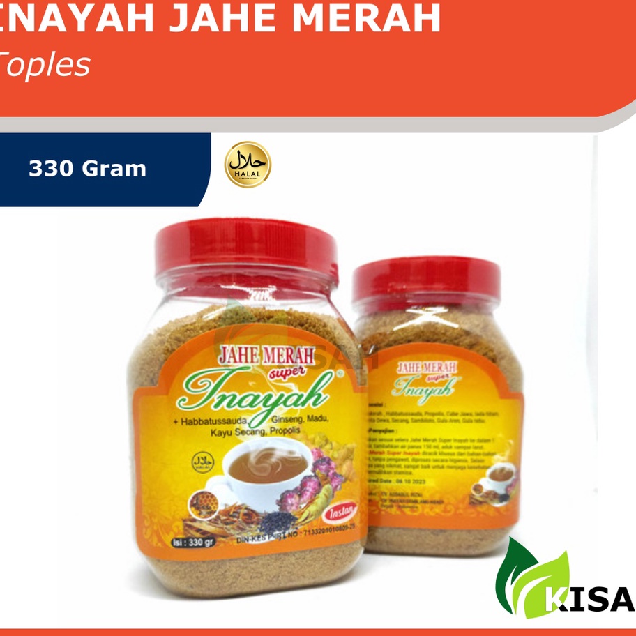 

Best Product Jahe Merah Super INAYAH Kemasan Toples 330 gram | Plus Habbatussauda - Ginseng - Madu - Kayu Secang Original