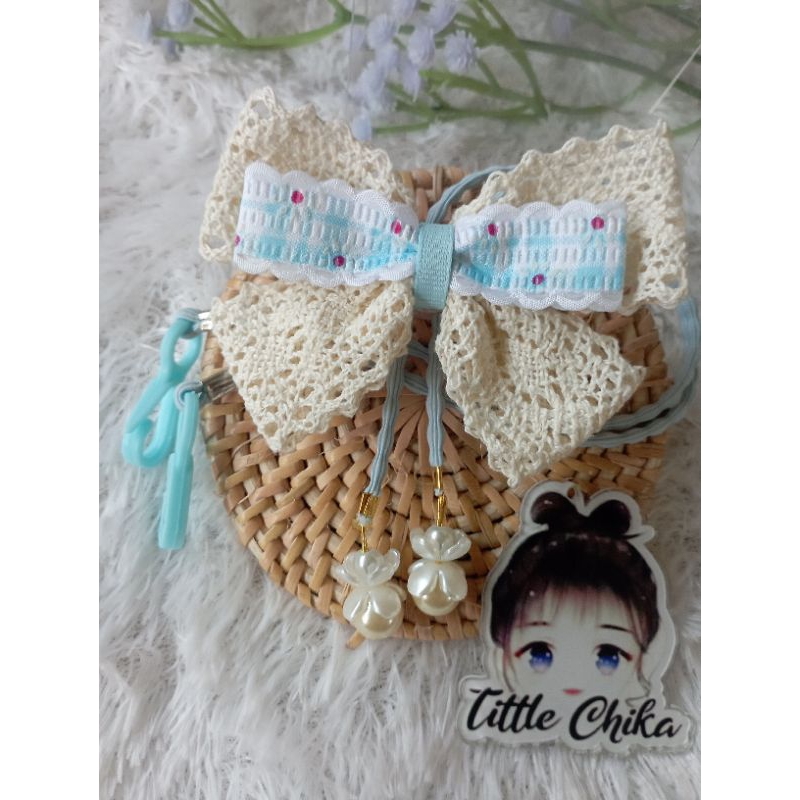 SAKURA RENDA strap masker renda pita | konektor masker pita renda |renda pita lucu by : Tittle Chika