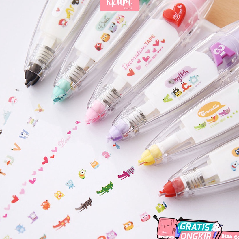 

Pasti Murah Correction tape decoration untuk jurnal/ Roller stamp reminder highlight pola cute ☌➜✥