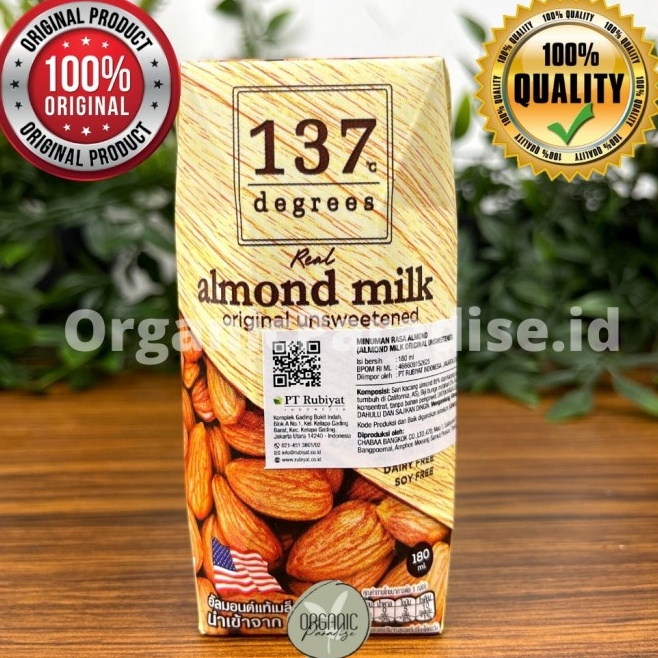 

Baru 137 Degree Susu Almond 180 ml / Almond Milk Original Unsweetened 180 ml